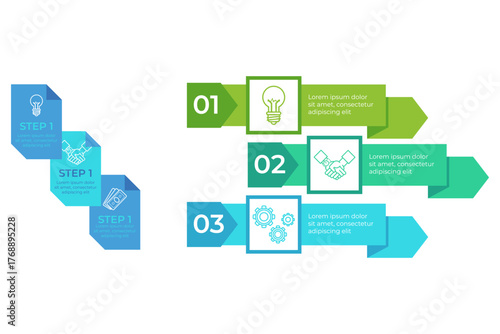 Infographic presenting clear set of steps designed for effective business planning. It outlining key actions with icons symbolizing each stage of process, enhancing understanding