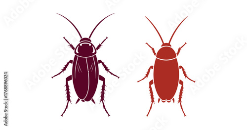 Simple flat icon vector of a cockroach