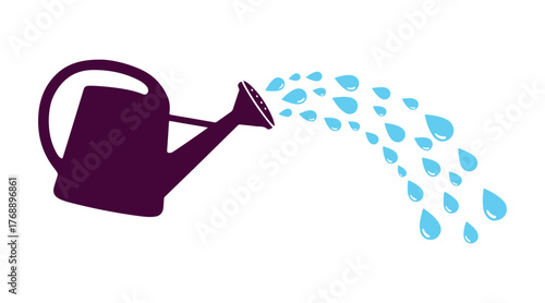 Glyph Garden Water features a clip art of water droplets. It's a design element for gardening. This symbolizes irrigation. A straightforward icon from silhouette design. flat vector illustration
