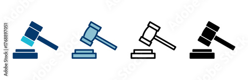 Gavel icon vector isolated on white background. Hammer icon vector. Judge Gavel Auction Icon Vector. Bid