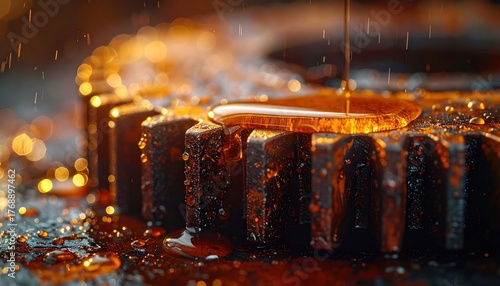 Gear lubrication process closeup