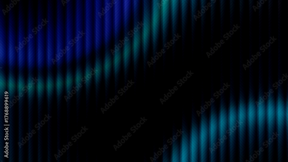 Obraz premium Dark Futuristic Background with Glowing Vertical Stripes, featuring a cool Blue and Teal Gradient that frames a central Black Space