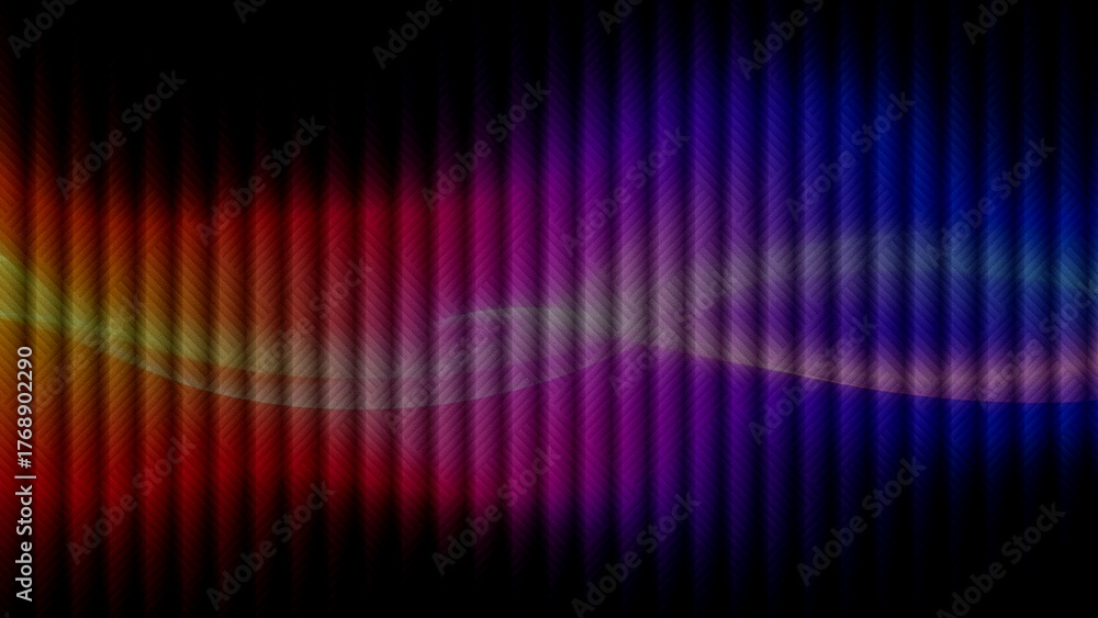 Obraz premium dark vibrant rainbow gradient background with vertical lines and a horizontal white glowing wave of motion