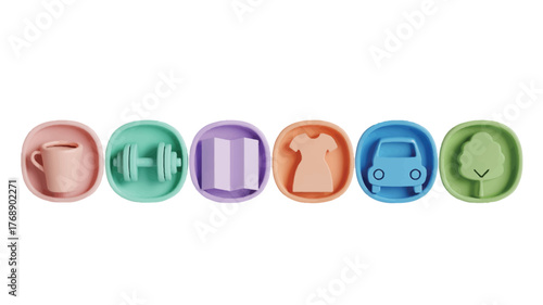 Pastel dreams for learning and life symbols that represent education home and digital devices in a