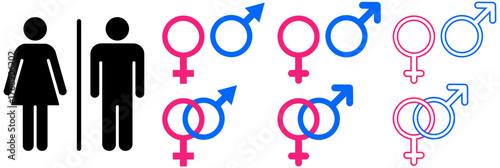 set male and female gender icon. man women arrow sign marriage couple symbol design vector illustration
