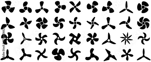 set vector electric Fan icon. propeller symbol. cooler conditioning sign design illustration