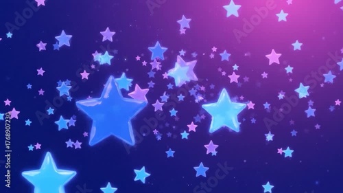 Wallpaper Mural A luminous display of floating stars in various sizes and colors against a gradient background Torontodigital.ca