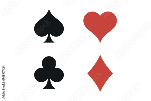 playing card suits featuring detailed hearts, spades, diamonds, and clubs symbols designed for casino games, poker graphics, gambling artwork, and entertainment design themes.