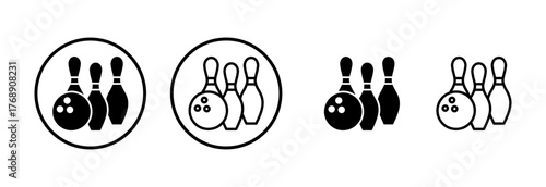 Bowling icon logo design. bowling ball and pin sign and symbol.