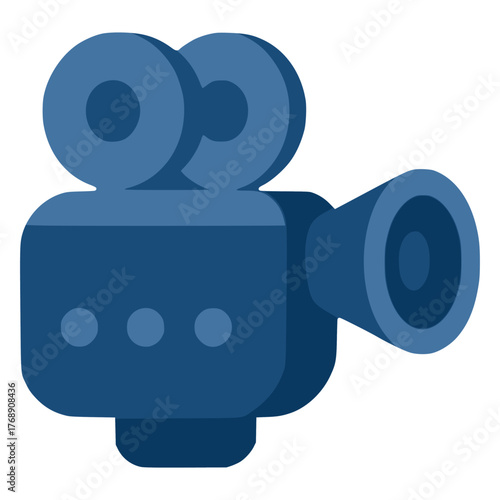 Movie projector cinema device flat color vector illustration template design