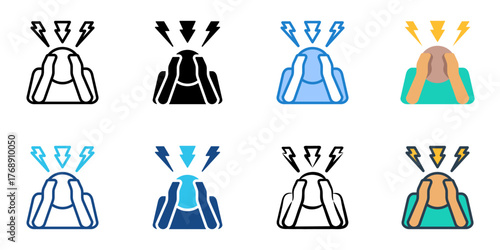 Stress icon set multiple style collection 
