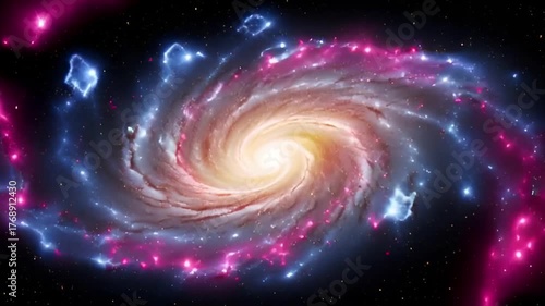 Stunning Spiral Galaxy in Deep Space - Cosmic Beauty and Wonders.