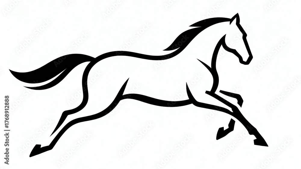 Fototapeta premium Running horse silhouette