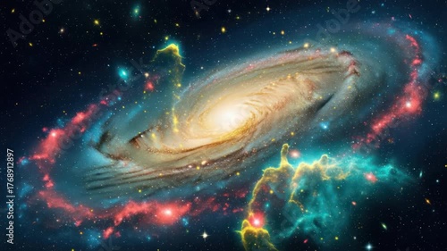 Cosmic Symphony - A Stunning Galaxy Unveiled in Vibrant Colors and Celestial Detail.