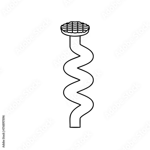 Outline for Coloring of Nail Stainless Steel and Iron Pins. Construction and Wooden Work Equipment. Vector Illustration.