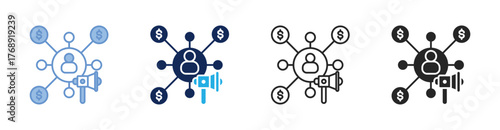 Affiliate Marketing Icon Collection Featuring Multiple Styles
