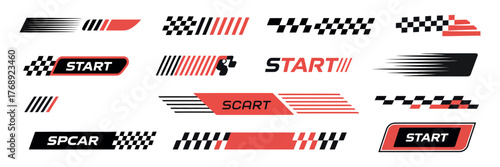 Racing stripe set with sport-inspired decals and vinyl graphics for cars, motorcycles, trucks, and boats — competition theme design elements for motorsport, speed, and tuning artwork.