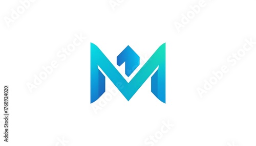 Free Download Abstract blue and turquoise gradient initial letter logo on a white background - GFXLoad