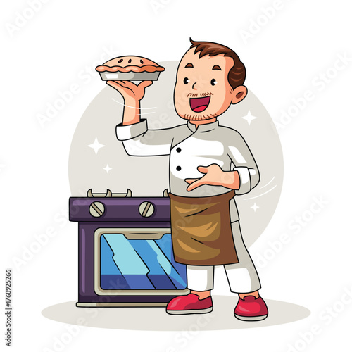 Chef Baking Delicious Pie