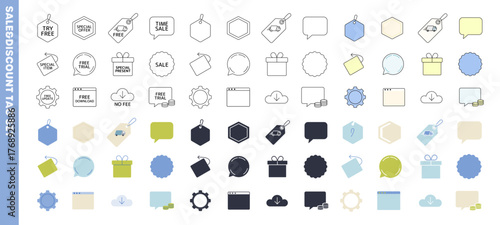 セール・割引などに使いやすいタグ・バッジアイコンセット