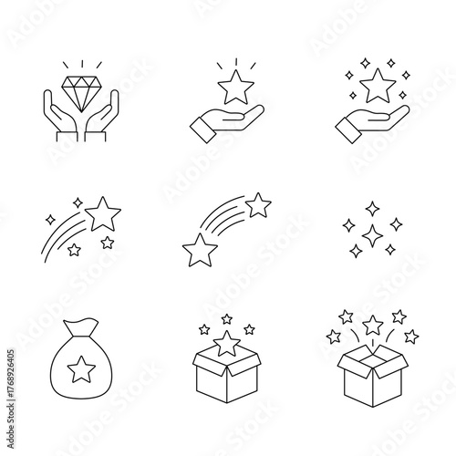 いろいろな形のプレゼントアイコンセット