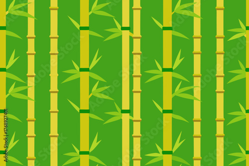 Tropical Bamboo Seamless Wall Pattern Illustration