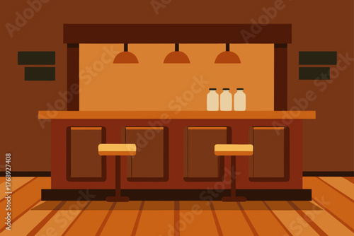 Vintage Bar Wood Floor Pattern Illustration