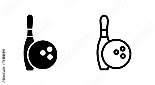 Bowling icon symbol for apps and websites. bowling ball and pin sign and symbol.