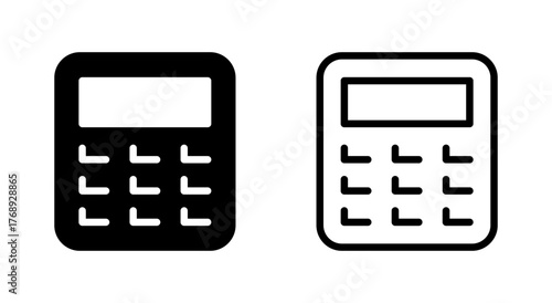 Calculator icon symbol for apps and websites. Accounting calculator sign and symbol.