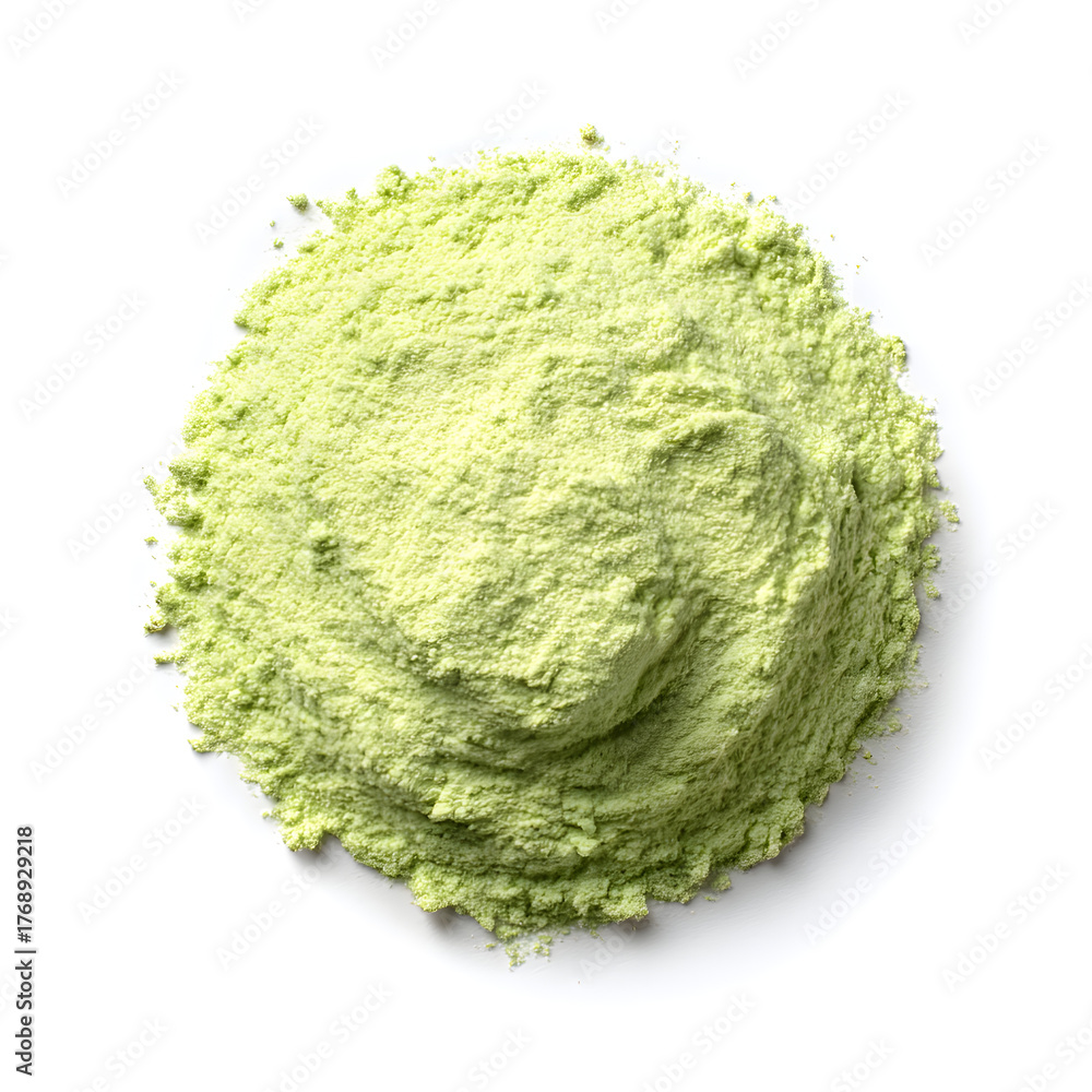 Obraz premium Fine Green Wasabi Powder Dust Ideal for Culinary Use and Flavor Enhancements in Dishes and Sauces