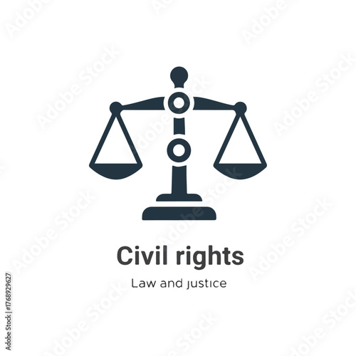 Civil Rights Law and Justice Symbol Scales of Justice Icon Representing Equality Fairness and Legal Balance