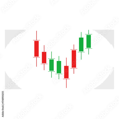 Japanese Candlestick Chart Showing Price Trends and Market Fluctuations with Red and Green Candles