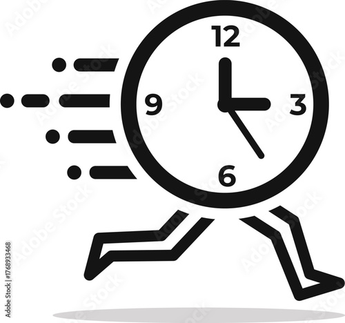 Time running out deadline approaching fast clock icon image