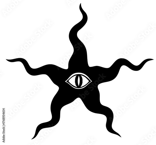  Xenos Eye alien cosmic symbol tentacle creature with predator pupil