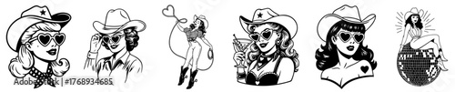 Retro cowgirl ladies set