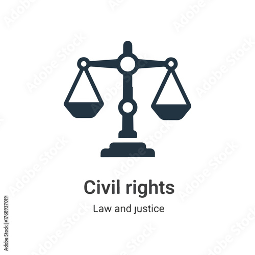 Civil Rights Law and Justice Symbol of Balance Scales Icon Representing Fairness Equality and Legal Equity