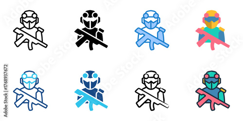 Special Forces icon set multiple style collection 
