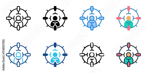 Sniper icon set multiple style collection 
