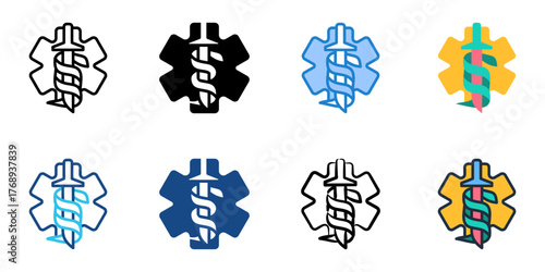 Combat medic icon set multiple style collection 
