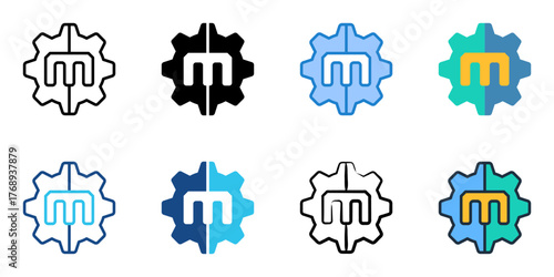 Engineer icon set multiple style collection 
