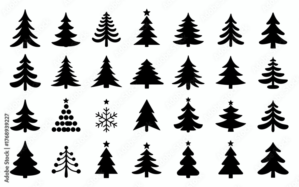 Obraz premium christmas trees set