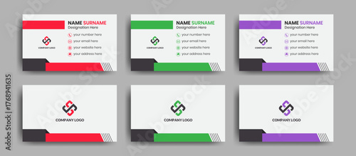 Clean and Minimal Business Card Layout Collection, Editable Modern Visiting Card Design for Company Branding