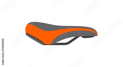 A sleek modern bicycle seat design featuring orange and gray accents