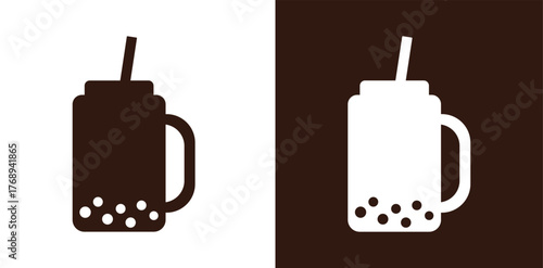 boba tea silhouette vector