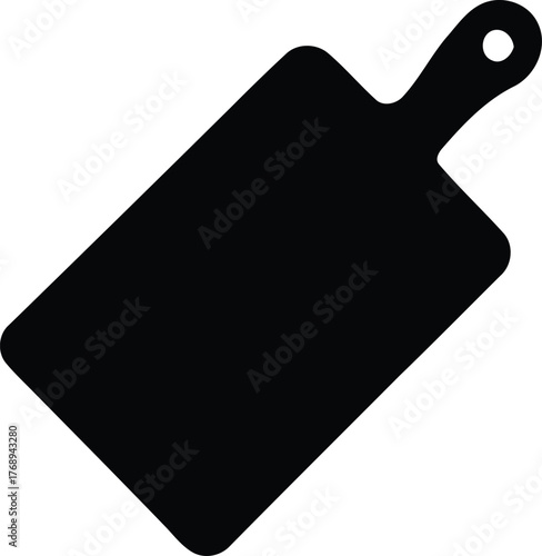 Simple black cutting board vector illustration for culinary themes graphic design