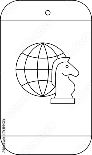 Phone with globe and knight
