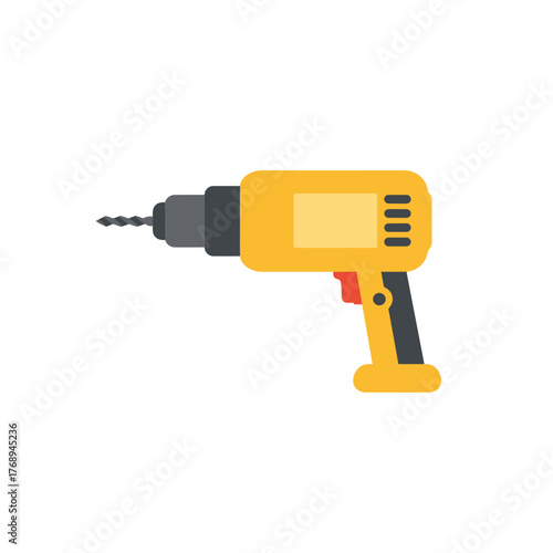 Flat Design Drill Machine Icon