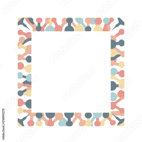 Minimal Flat Design Decorative Frame on White