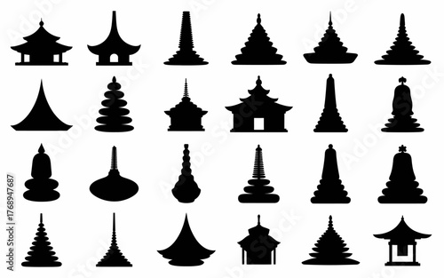 buddhist temple silhouette