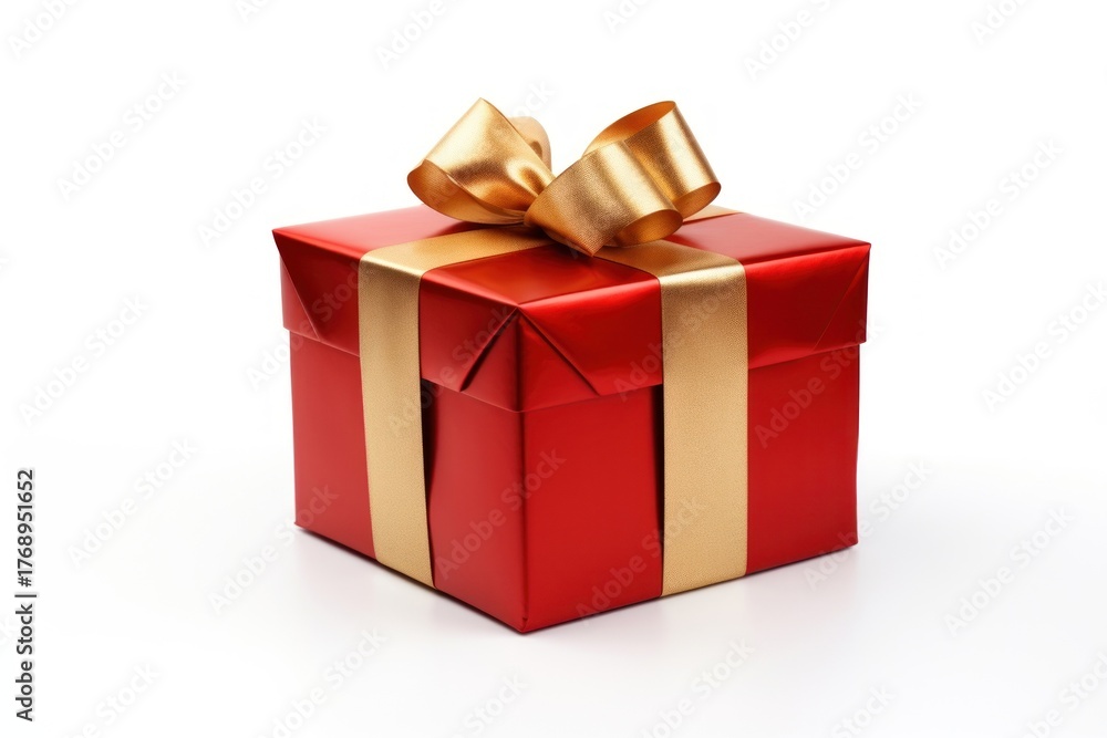 Fototapeta premium Gift box white background celebration anniversary.